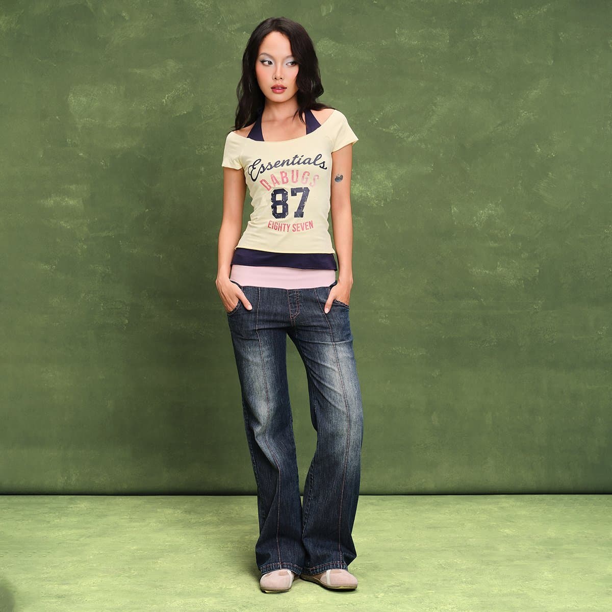 DABUGS Áo baby tee cột dây phối layer - Juicy Top - AT-001