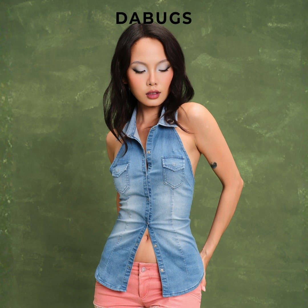 DABUGS Áo sơ mi jeans cổ yếm - Sunburn Top - ASM-004