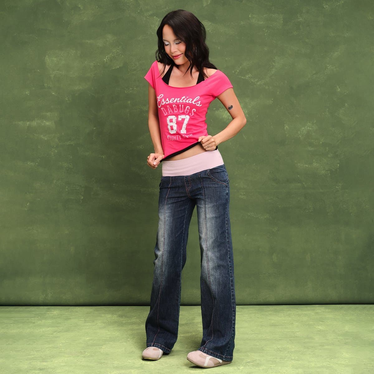 DABUGS Quần jeans ống đứng bo thun - Lollipop Jeans - QD-002