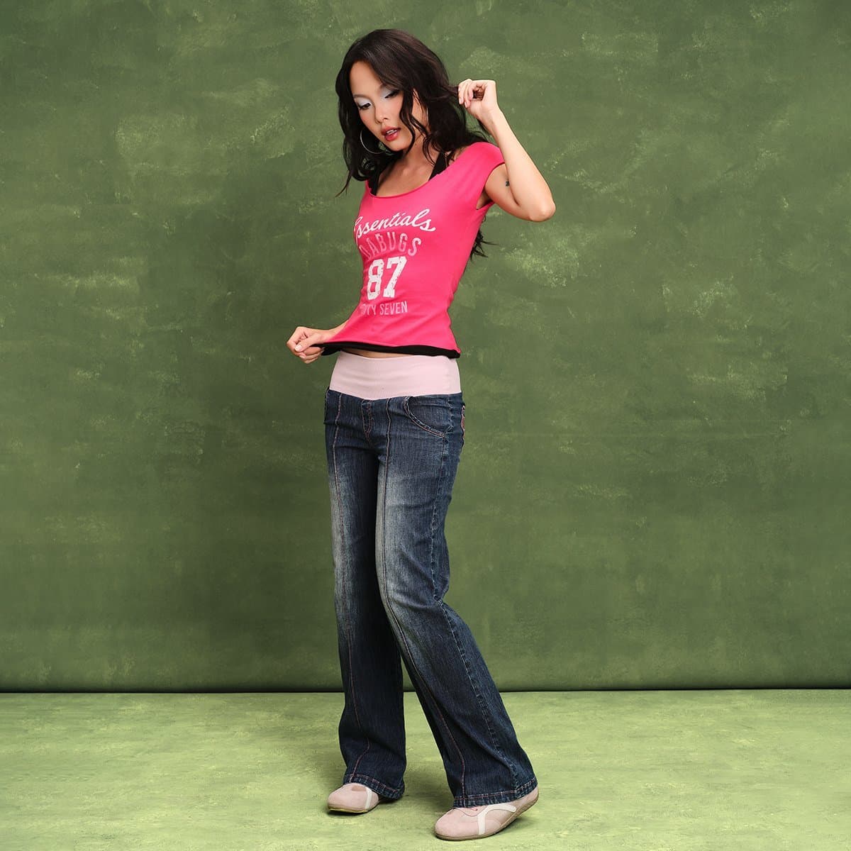 DABUGS Quần jeans ống đứng bo thun - Lollipop Jeans - QD-002